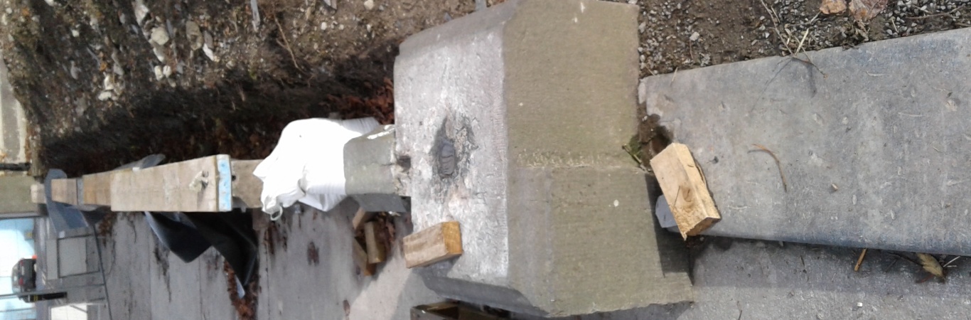 Stone Plinth Reinstated At St  Marys Boundary